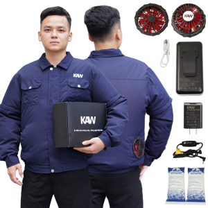 áo điều hoà nhật bản, áo điều hoà - Áo điều hòa chính hãng KAW, đủ các Size, Pin 50.000, 2 quạt 12V + MIỄN PHÍ VẬN CHUYỂN, TẶNG ĐÁ KHÔ