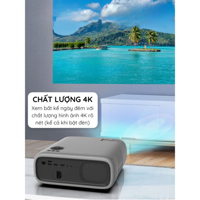 Máy chiếu 4K Android KAW XMAX10 chiếu siêu nét, Máy chiếu cao cấp chính hãng, Xem phim giải trí, Dạy học, Văn phòng